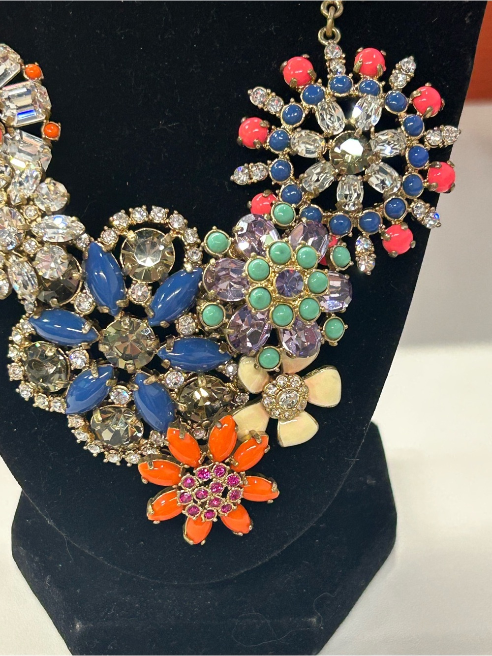 J. Crew floral lattice crystal statement necklace - Picture 5 of 7